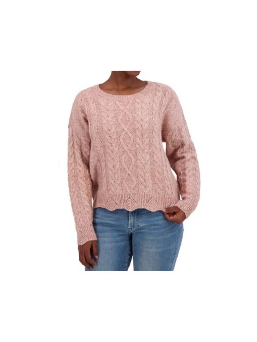 Lucky Brand Women's Cable Knit Sweater Pink Size XL
